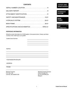 Bobcat 108 Grader manual pdf