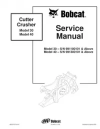 Bobcat Cutter Crusher (30 & 40 Models) Service Repair Manual preview