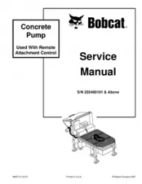 Bobcat Concrete Pump Service Repair Manual #2 preview