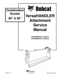 Bobcat Combination Bucket 80 and 90 Versahandler Attachment Service Repair Manual preview