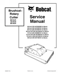 Bobcat 60  72  90 Inch Rotary Cutter Service Repair Manual preview