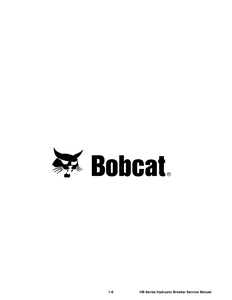 Bobcat 1180 HB Series Hydraulic Breaker manual