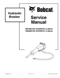 Bobcat HB1380 HB2380 Hydraulic Breaker Service Repair Manual preview