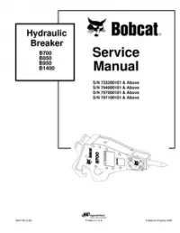 Bobcat B700 B850 B950 B1400 Hydraulic Breaker Service Repair Manual preview