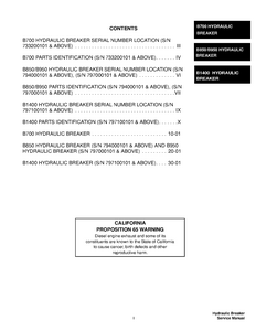Bobcat B1400 Hydraulic Breaker manual pdf