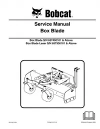 Bobcat Box Blade   Box Blade Laser Service Repair Manual (Box Blade S/N 657400101 & Above   Box Blade Laser S/N 657500101 & - Above preview
