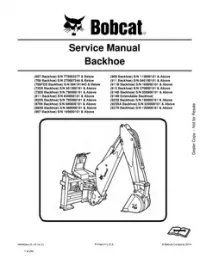 Bobcat 607   709   709FDS   725S   730S   811   835S   8709   905B   907   909   911   911B   913   914B   923S   923SA   937S Backhoe Service Repair Manual preview