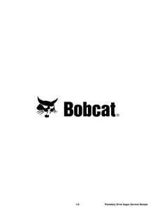 Bobcat PS5 Planetary Drive Auger manual