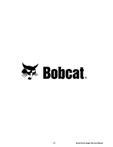 Bobcat Direct Drive Auger service manual
