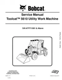 Bobcat Toolcat 5610 Utility Work Machine Service Repair Manual (S/N A7Y711001 & - Above preview