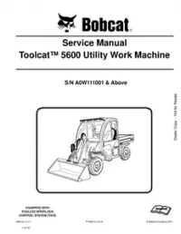 Bobcat Toolcat 5600 Utility Work Machine Service Repair Manual (S/N A0W111001 & - Above preview