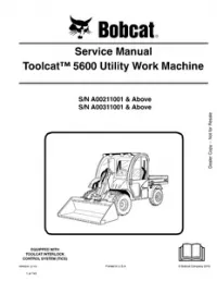Bobcat Toolcat 5600 Utility Work Machine Service Repair Manual (S/N A00211001 & Above  A00311001 & - Above preview