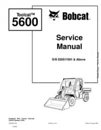 Bobcat Toolcat 5600 Utility Work Machine Service Repair Manual (S/N 520511001 & - Above preview