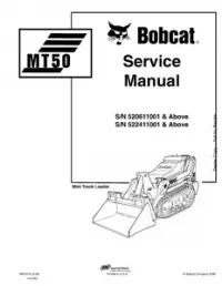 Bobcat MT50 Mini Track Loader Service Repair Manual (S/N 520611001 & Above  S/N 522411001 & - Above preview