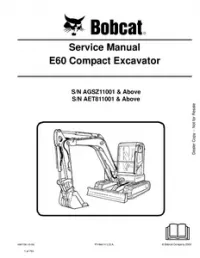 Bobcat E60 Compact Excavator Service Repair Manual (S/N AGSZ11001 & Above  S/N AET811001 & - Above preview