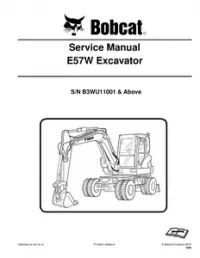 Bobcat E57W Excavator Service Repair Manual (S/N B3WU11001 & - Above preview