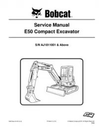 Bobcat E50 Compact Excavator Service Repair Manual (S/N AJ1811001 & - Above preview