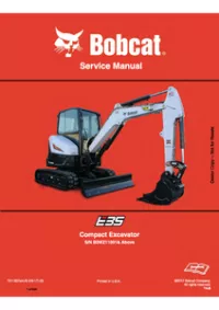 Bobcat E35 Compact Excavator Service Repair Manual (S/N B3WZ11001 & - Above preview