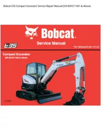 Bobcat E35 Compact Excavator Service Repair Manual (S/N B3Y211001 & - Above preview