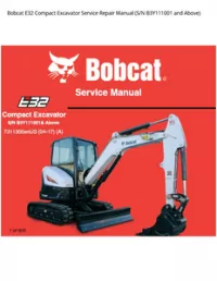 Bobcat E32 Compact Excavator Service Repair Manual (S/N B3Y111001 and - Above preview