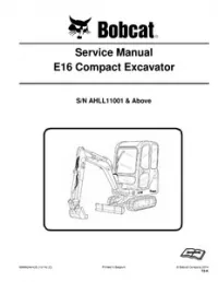 Bobcat E16 Compact Excavator Service Repair Manual (S/N AHLL11001 and - Above preview
