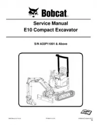 Bobcat E10 Compact Excavator Service Repair Manual (S/N A33P11001 and - Above preview
