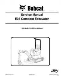 Bobcat E08 Compact Excavator Service Repair Manual (S/N A4BP11001 and - Above preview