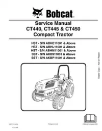 Bobcat CT440  CT445  CT450 Compact Tractor Service Repair Manual preview