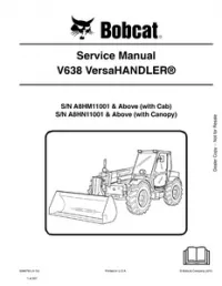 Bobcat V638 VersaHandler Service Repair Manual (S/N A8HM11001 & Above  A8HN11001 & - Above preview