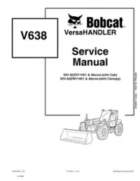 Bobcat V638 VersaHandler Service Repair Manual (S/N A2ZV11001 & Above  A2ZW11001 & - Above preview