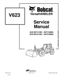 Bobcat V623 VersaHandler Service Repair Manual (S/N 367111001  367113000  367211001  - 367213000 preview