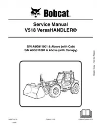 Bobcat V518 VersaHandler Service Repair Manual (S/N A8G811001 & Above  A8G911001 & - Above preview