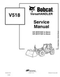 Bobcat V518 VersaHandler Service Repair Manual (S/N 367012501 & Above 367311001 & - Above preview