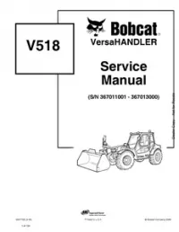 Bobcat V518 VersaHandler Service Repair Manual (S/N 367011001  - 367013000 preview