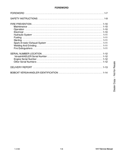 Bobcat V417 VersaHandler manual pdf