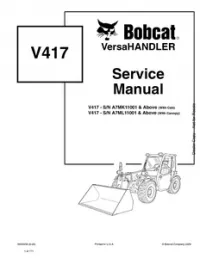 Bobcat V417 VersaHandler Service Repair Manual (S/N A7MK11001 & Above  A7ML11001 & - Above preview
