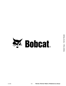 Bobcat TR40250 Telescopic Handler service manual