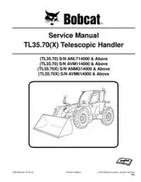 Bobcat TL35.70  TL35.70X Telescopic Handler Service Repair Manual [Publication No. 7283169enUS - 10-20160] preview