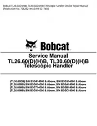 Bobcat TL26.60(D)(H)B  TL30.60(D)(H)B Telescopic Handler Service Repair Manual [Publication No. 7282521enUS - 04-20170] preview