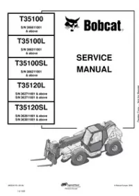 Bobcat T35100  T35100L  T35100SL  T35120L  T35120SL Telescopic Handler Service Repair Manual preview