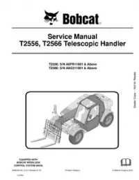 Bobcat T2556  T2566 Telescopic Handler Service Repair Manual (S/N A8FR11001 & Above A8G311001 & - Above preview
