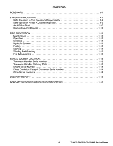 Bobcat TL470XHF Telescopic Handler manual pdf