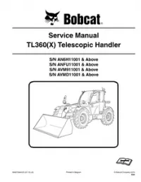 Bobcat TL360(X) Telescopic Handler Service Repair Manual [Publication No. 6990100enUS (07-2015) - A] preview