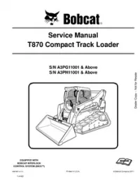 Bobcat T870 Compact Track Loader Service Repair Manual (S/N A3PG11001 & Above  A3PH11001 & - Above preview