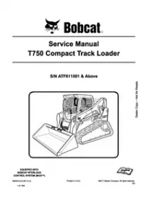 Bobcat T750 Compact Track Loader Service Repair Manual (S/N ATF611001 & - Above preview