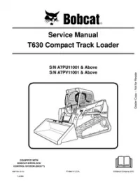 Bobcat T630 Compact Track Loader Service Repair Manual (S/N A7PU11001 & Above  A7PV11001 & - Above preview