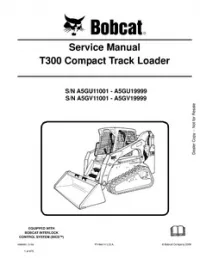 Bobcat T300 Compact Track Loader Service Repair Manual (S/N A5GU11001  A5GU19999  A5GV11001  - A5GV19999 preview