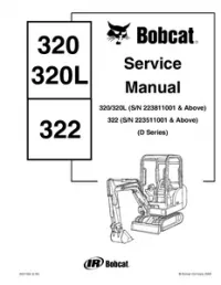 Bobcat 320 320L 322 D Series Excavator Service Repair Manual preview
