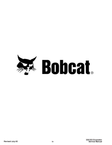 Bobcat X322 Hydraulic Excavator manual pdf