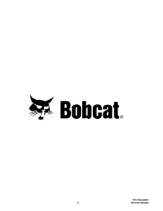 Bobcat 316 Mini Excavator manual